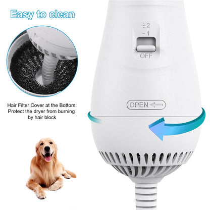 2-in-1 Dog Hair Dryer & Comb — Quiet, Fast Grooming