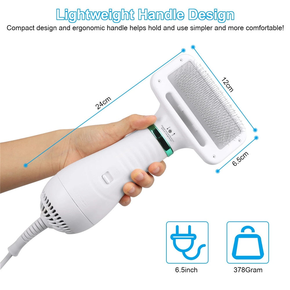 2-in-1 Dog Hair Dryer & Comb — Quiet, Fast Grooming