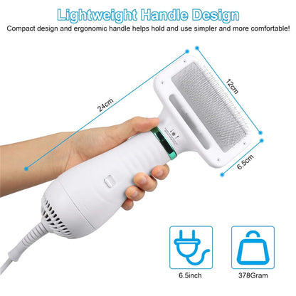 2-in-1 Dog Hair Dryer & Comb — Quiet, Fast Grooming