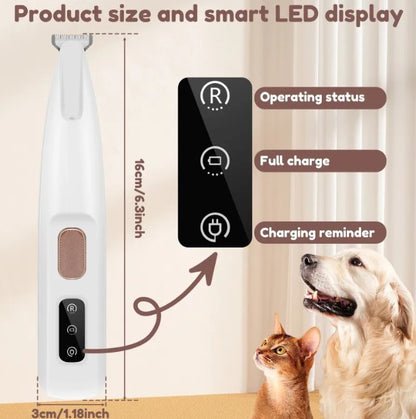LED Pet Paw Trimmer — Waterproof & Rechargeable