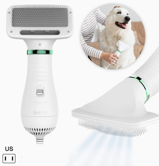 2-in-1 Dog Hair Dryer & Comb — Quiet, Fast Grooming